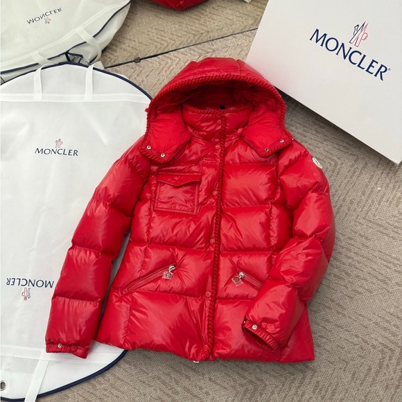 Moncler Women's Red Puffer Jacket - Picture 1 of 6